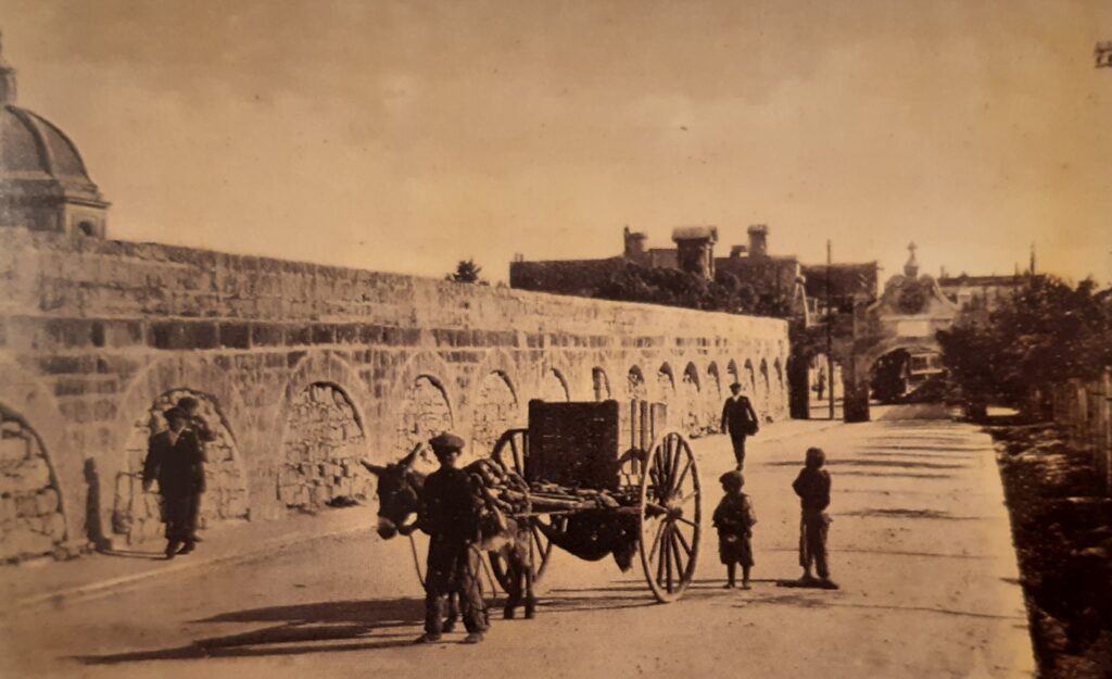 Historic aqueduct in Malta old image
