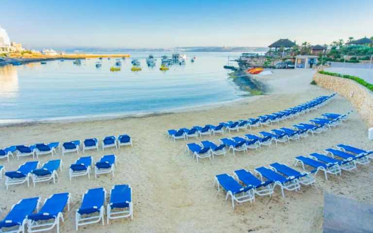The beach at Ramla Bay Resort next to Bluewaves Watersports