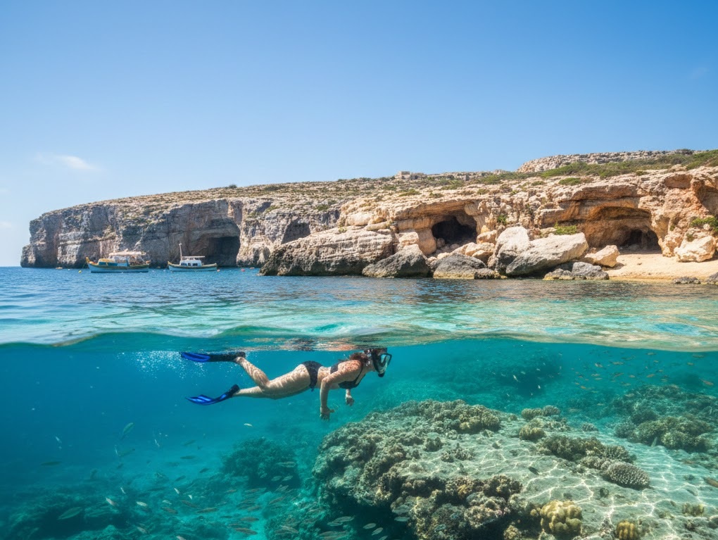 Snorkling in Malta