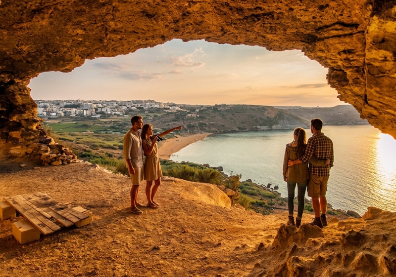 Mixta Cave Above Ramla Bay Gozo